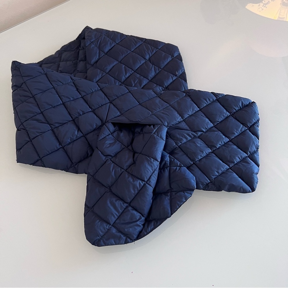 SEARS | Navy blue down filled packable vintage sears fall winter scarf - Picture 5 of 9